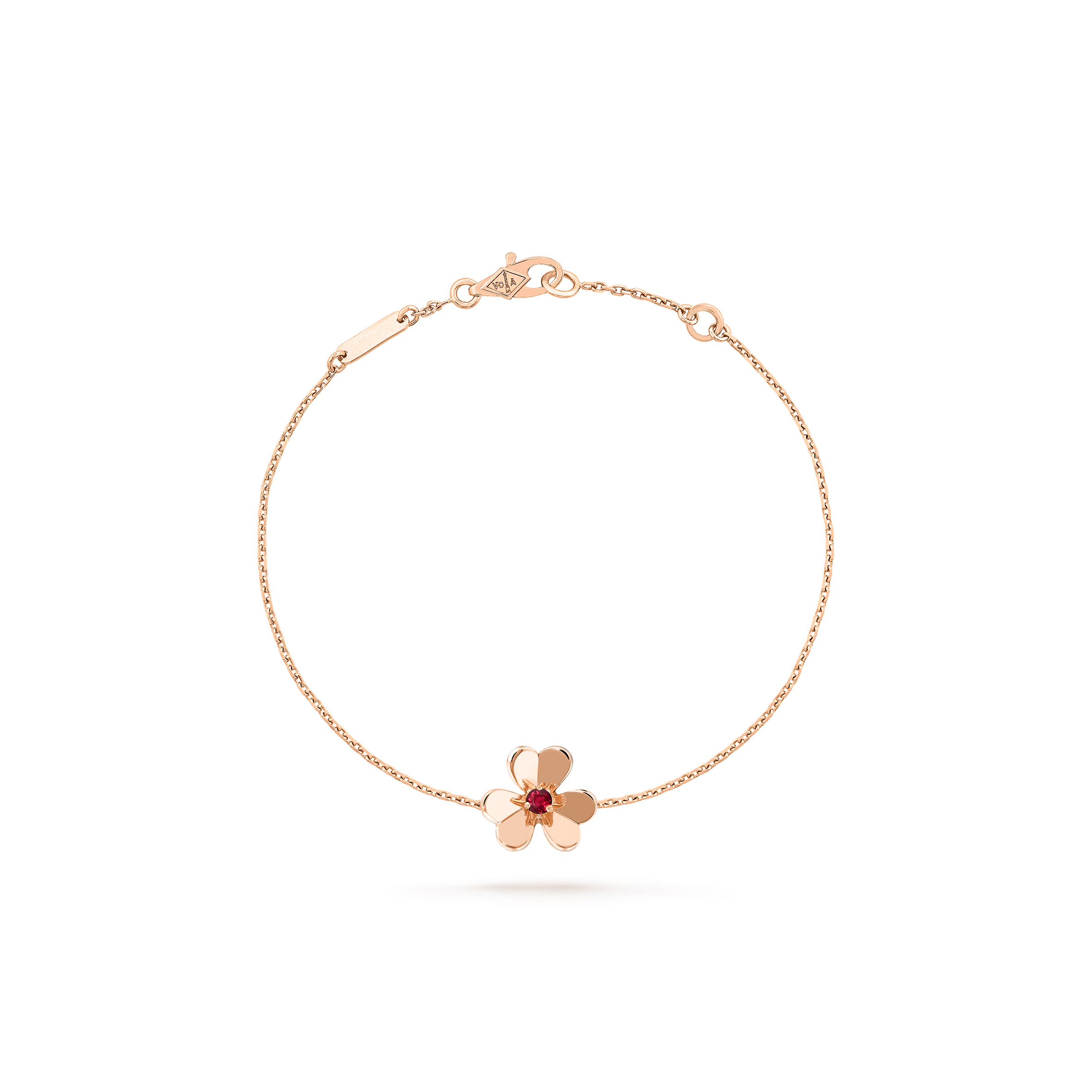 VAN CLEEF ARPELS FRIVOLE BRACELET, MINI MODEL - ROSE GOLD, RUBY  VCARP7S900